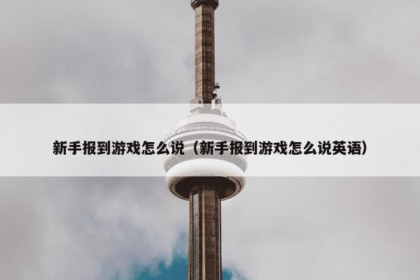 新手报到游戏怎么说（新手报到游戏怎么说英语）