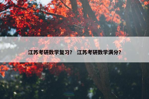 江苏考研数学复习？ 江苏考研数学满分？