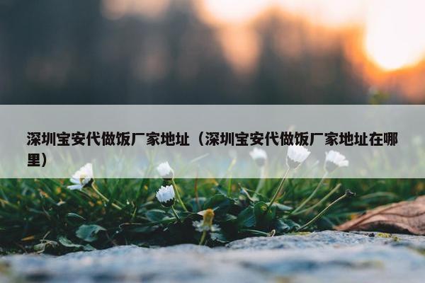 深圳宝安代做饭厂家地址（深圳宝安代做饭厂家地址在哪里）