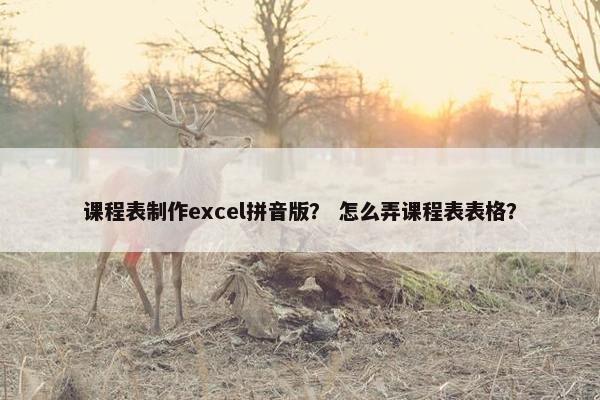 课程表制作excel拼音版？ 怎么弄课程表表格？