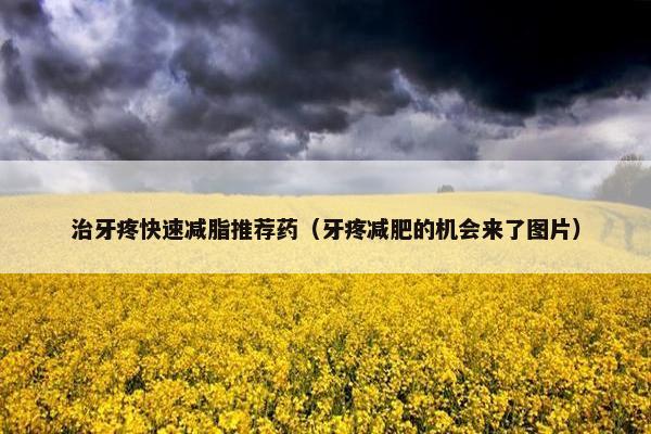 治牙疼快速减脂推荐药（牙疼减肥的机会来了图片）