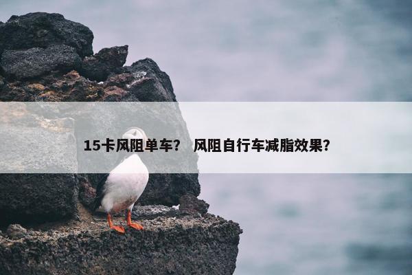15卡风阻单车？ 风阻自行车减脂效果？