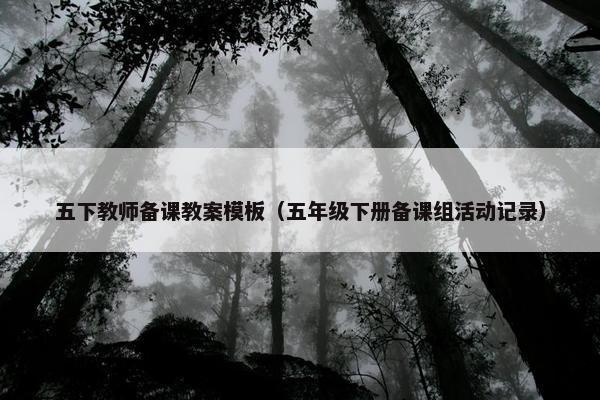 五下教师备课教案模板（五年级下册备课组活动记录）
