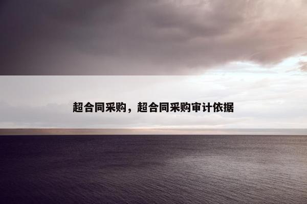 超合同采购，超合同采购审计依据