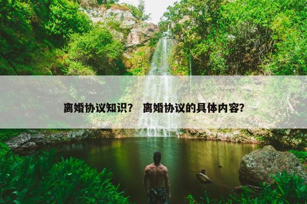 离婚协议知识？ 离婚协议的具体内容？
