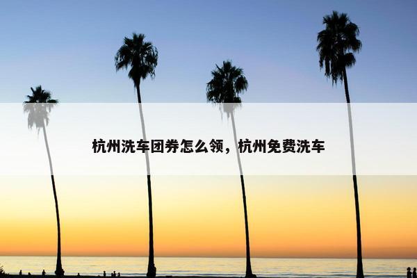 杭州洗车团券怎么领，杭州免费洗车