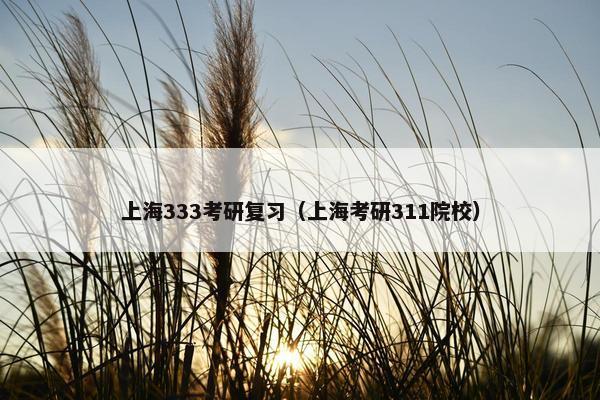 上海333考研复习（上海考研311院校）
