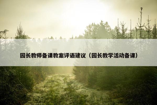 园长教师备课教案评语建议（园长教学活动备课）