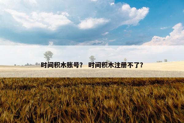 时间积木账号？ 时间积木注册不了？