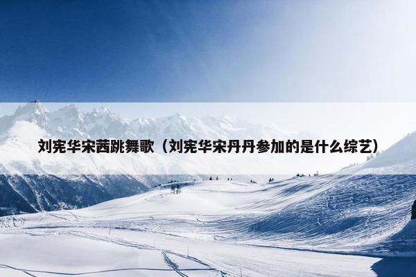 刘宪华宋茜跳舞歌（刘宪华宋丹丹参加的是什么综艺）