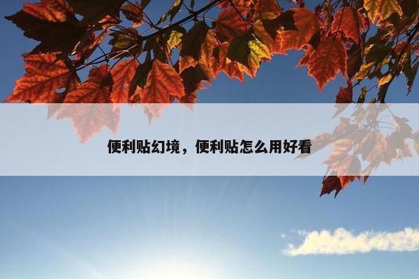 便利贴幻境，便利贴怎么用好看