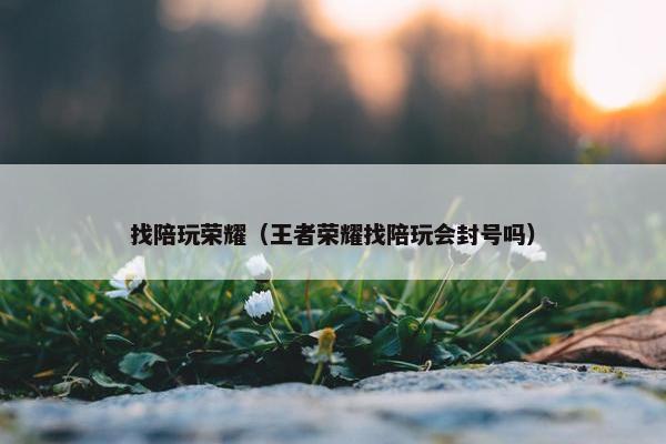找陪玩荣耀（王者荣耀找陪玩会封号吗）