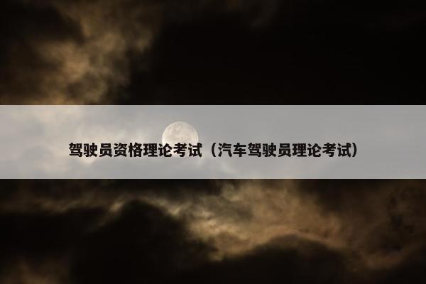 驾驶员资格理论考试（汽车驾驶员理论考试）