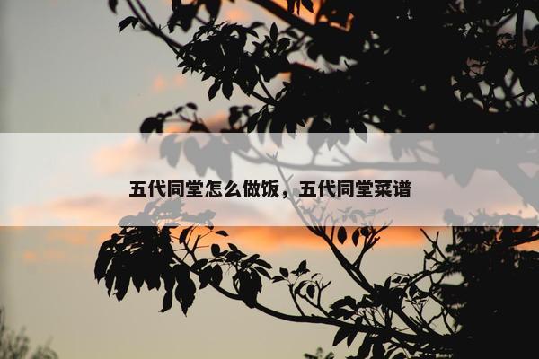 五代同堂怎么做饭，五代同堂菜谱