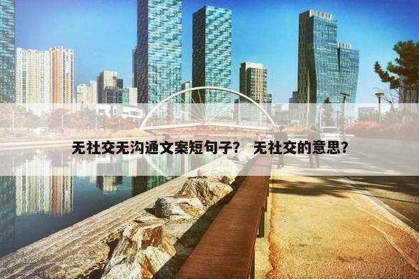 无社交无沟通文案短句子？ 无社交的意思？