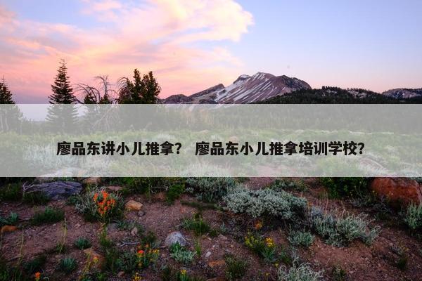 廖品东讲小儿推拿？ 廖品东小儿推拿培训学校？