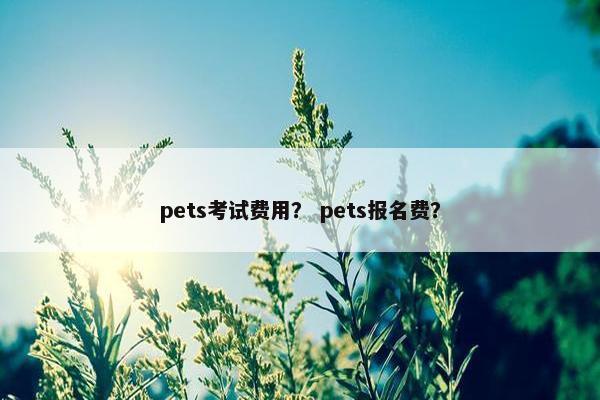 pets考试费用？ pets报名费？